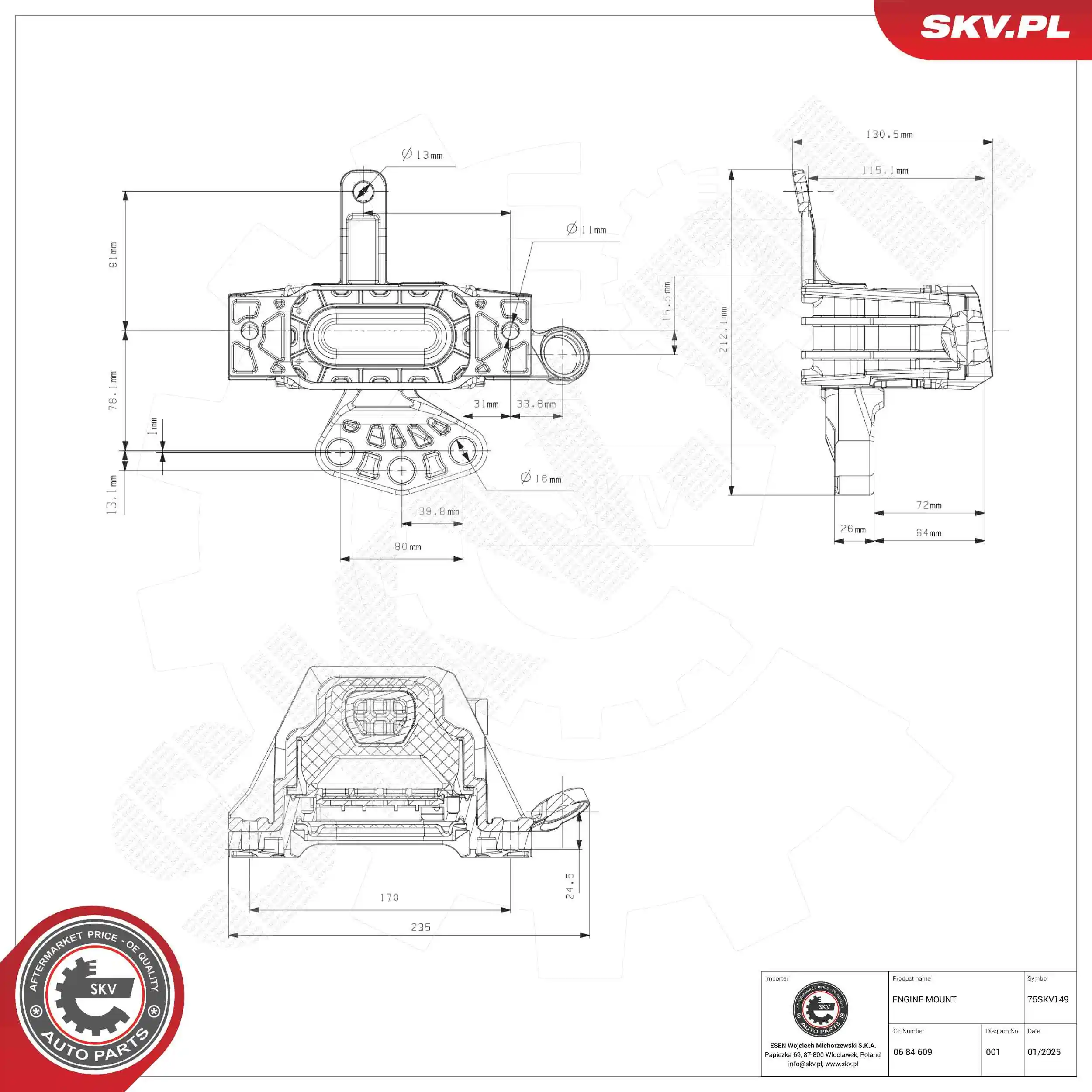 Mounting, engine